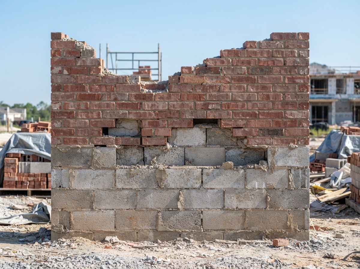 Masonry Work before — deteriorated condition