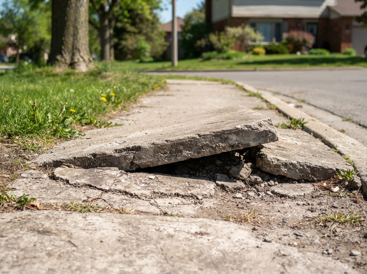 DOT Sidewalk Violation Removal before — deteriorated condition