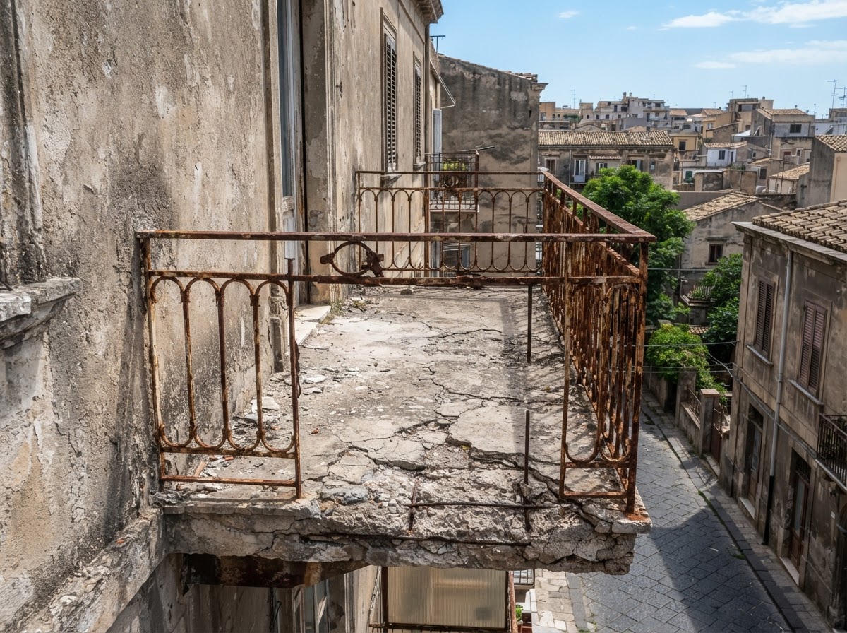 Balcony Restoration before — deteriorated condition