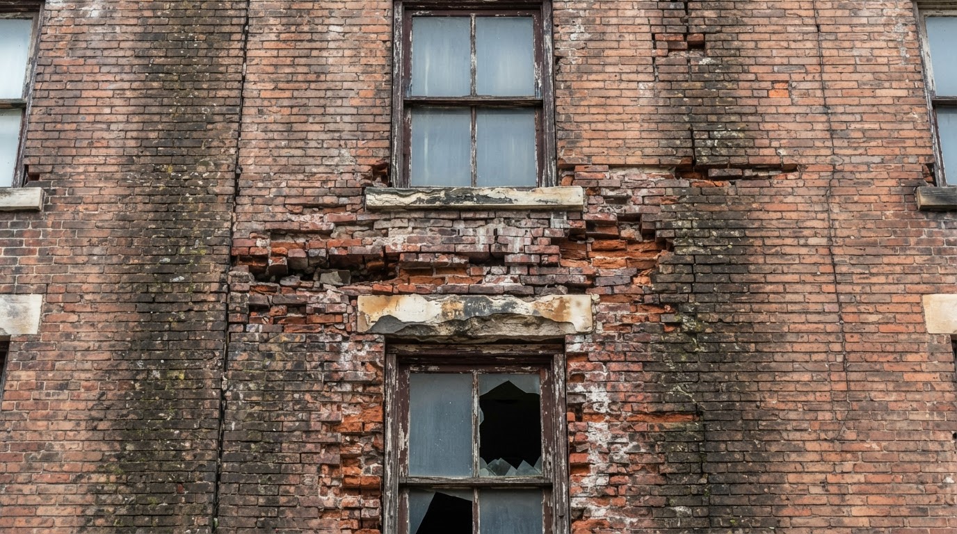 Facade Restoration before — deteriorated condition