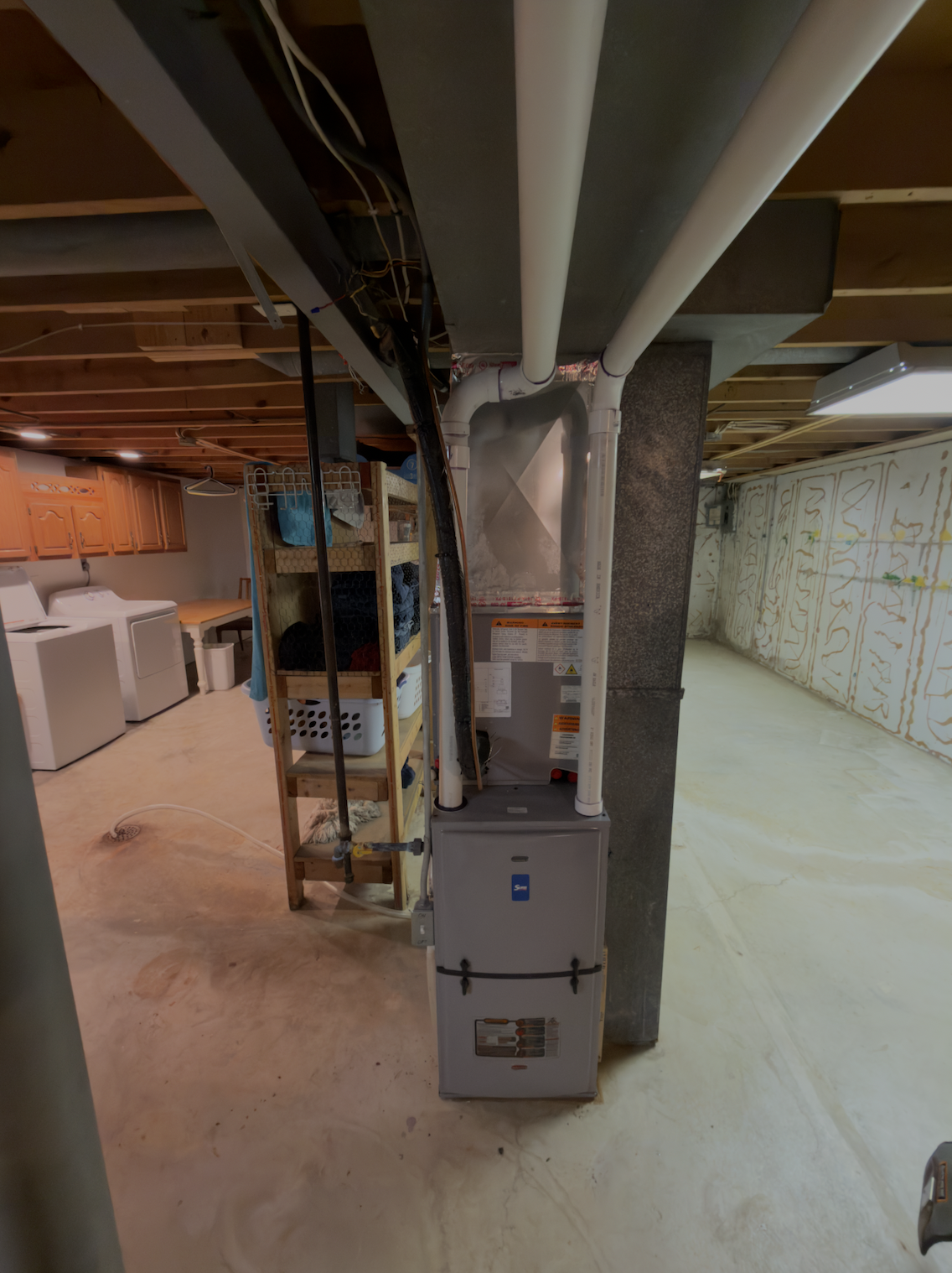 Basement Furnace & PVC Vent Piping