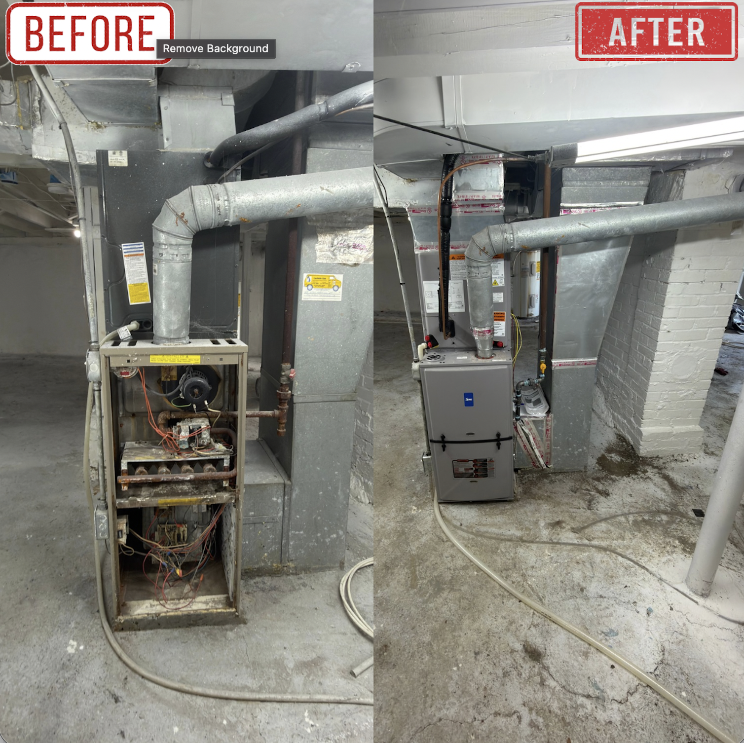 Before & After Furnace Replacement