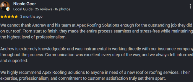 Nicole Geer Google review verified screenshot