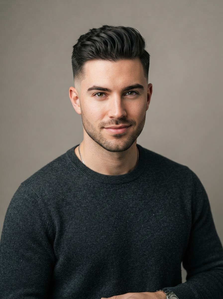 Men's low taper fade haircut at Tim Hair Design