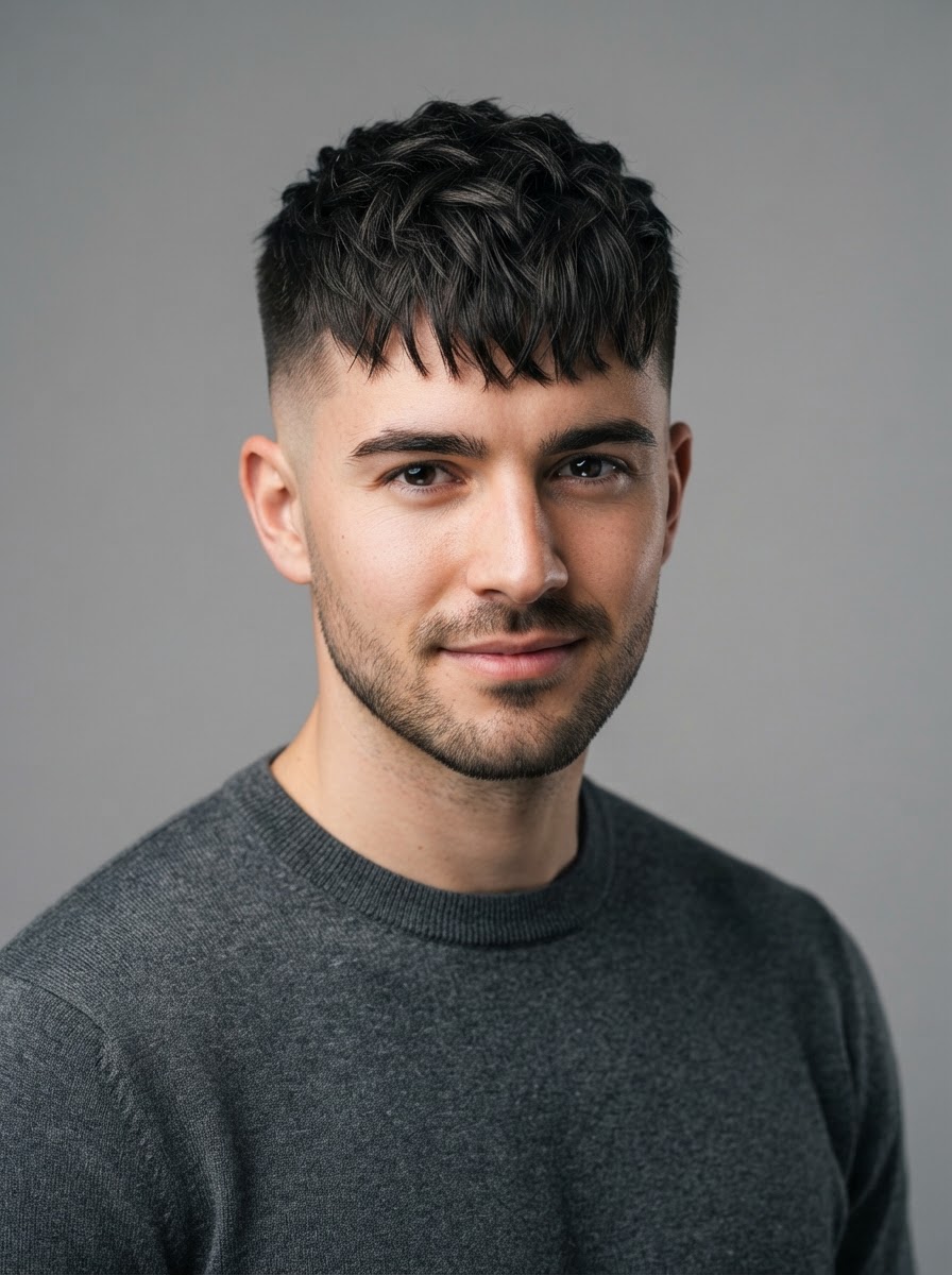 Men's textured crop haircut