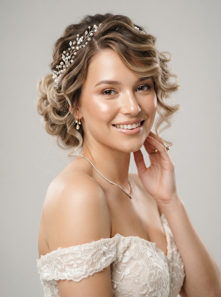Bridal updo hairstyle at Tim Hair Design