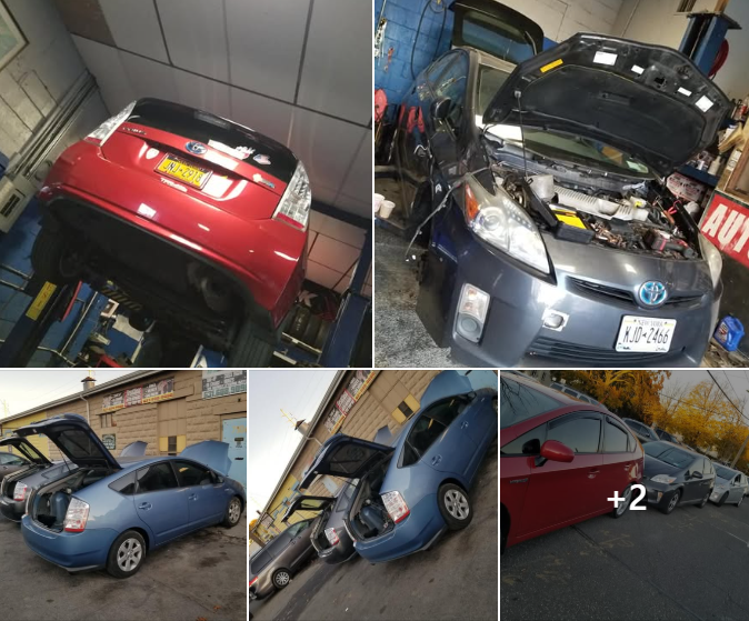 Inside the First Class Auto Repairs workshop in Copiague, NY