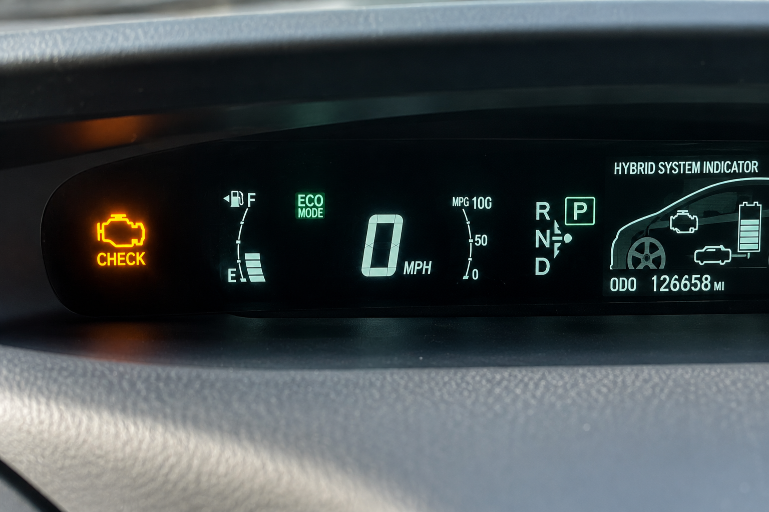 Toyota Prius instrument cluster check engine and hybrid system diagnostics in Copiague