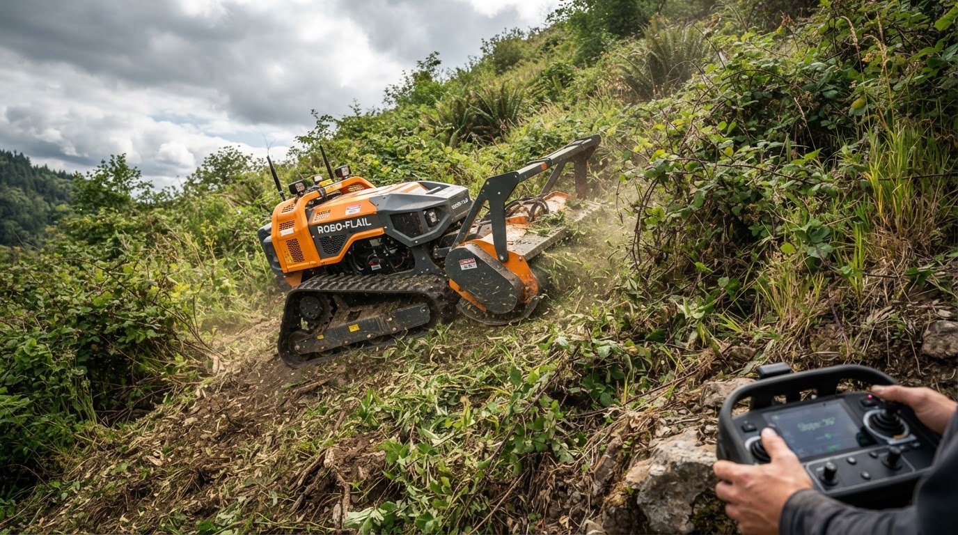 Robot Forestry Mulcher in Action