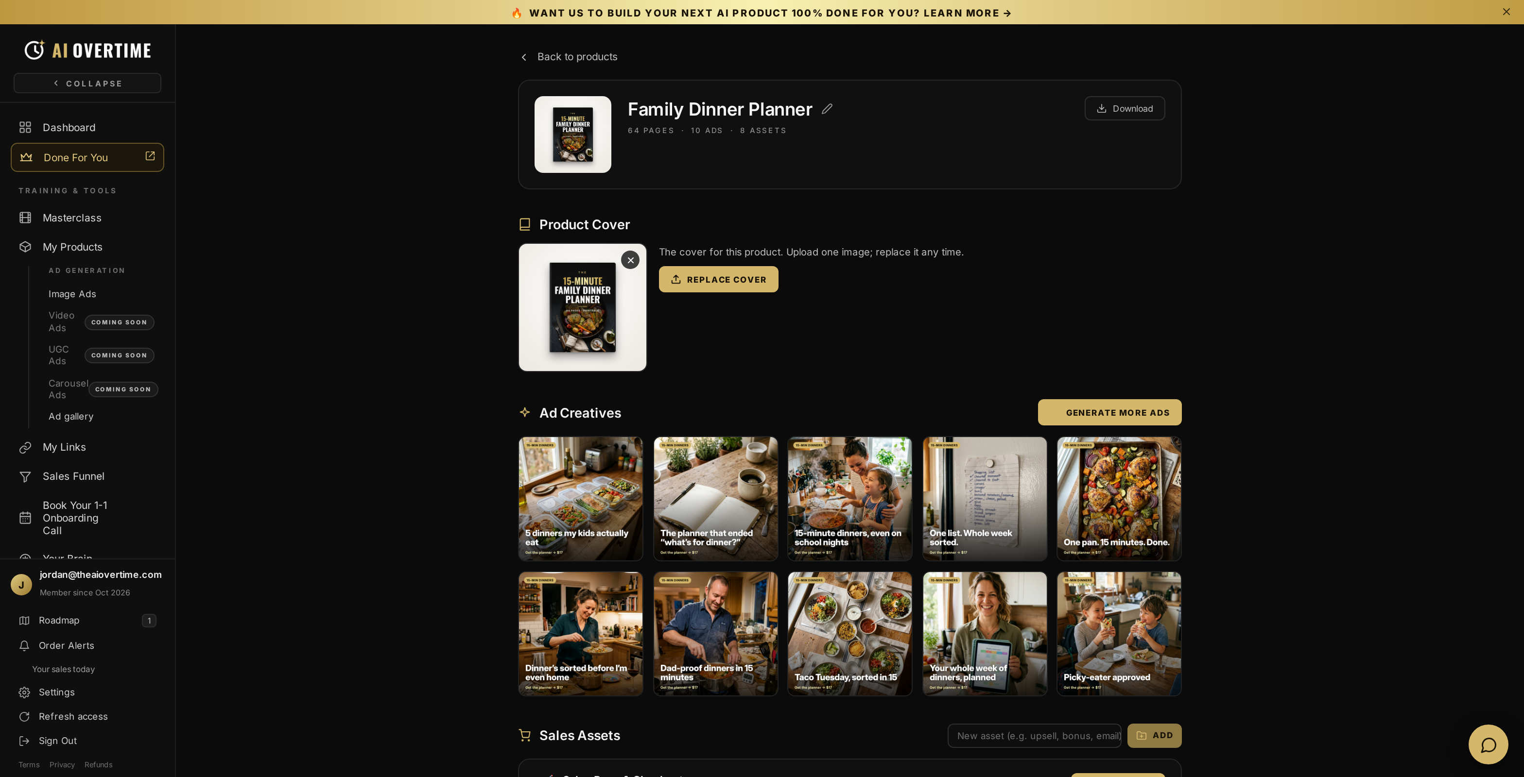 AI Overtime Members Portal Showcase - Ready to Sell Digital Product, Ads and Funnels