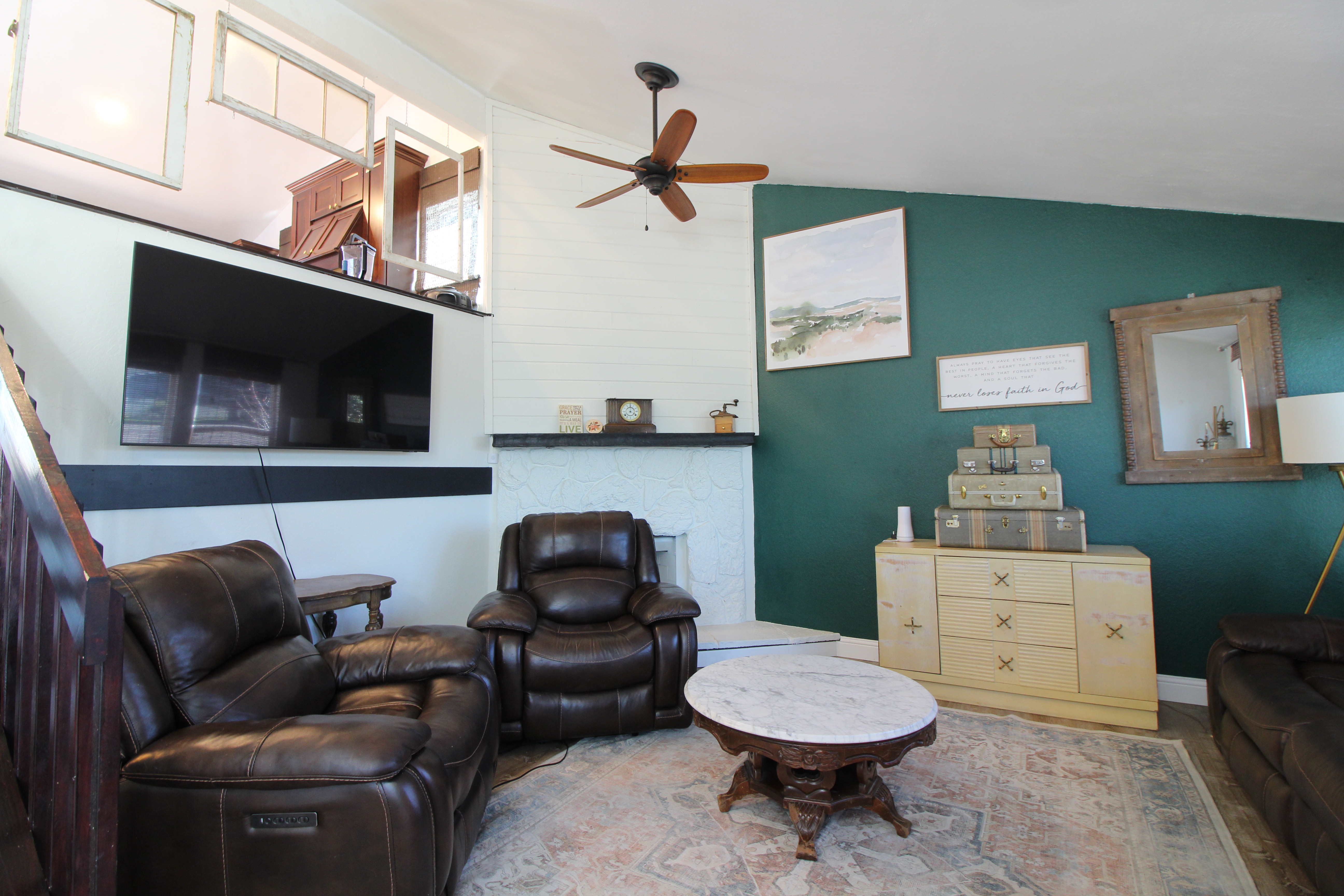 Vaulted Living Room & Accent Wall