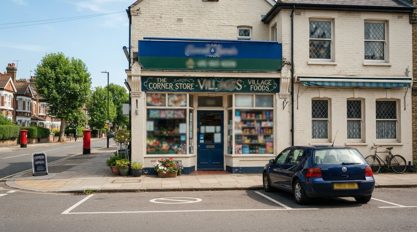 The Calder Road Stores shop front on Calder Road, Stourport-on-Severn