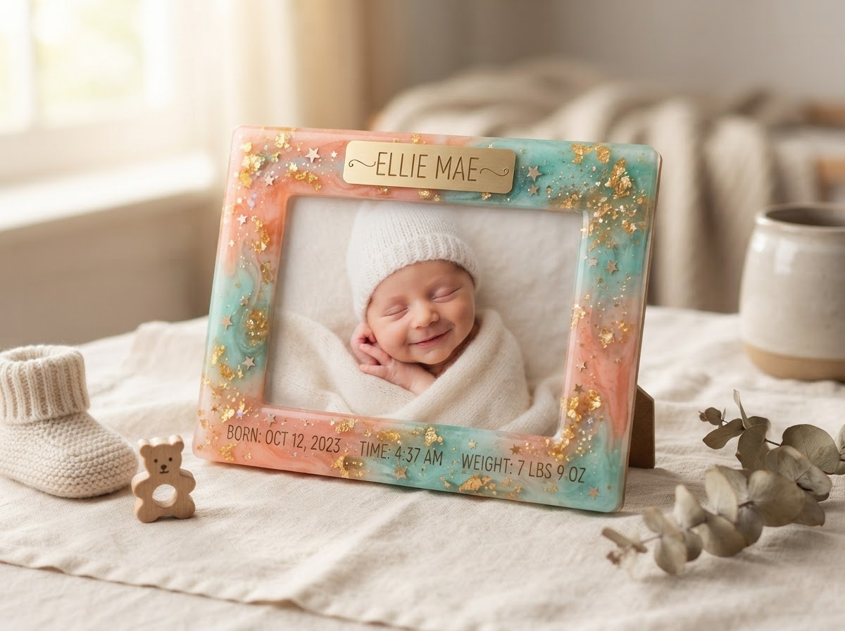 Resin Photo Frame — handmade by @hobbyideashub