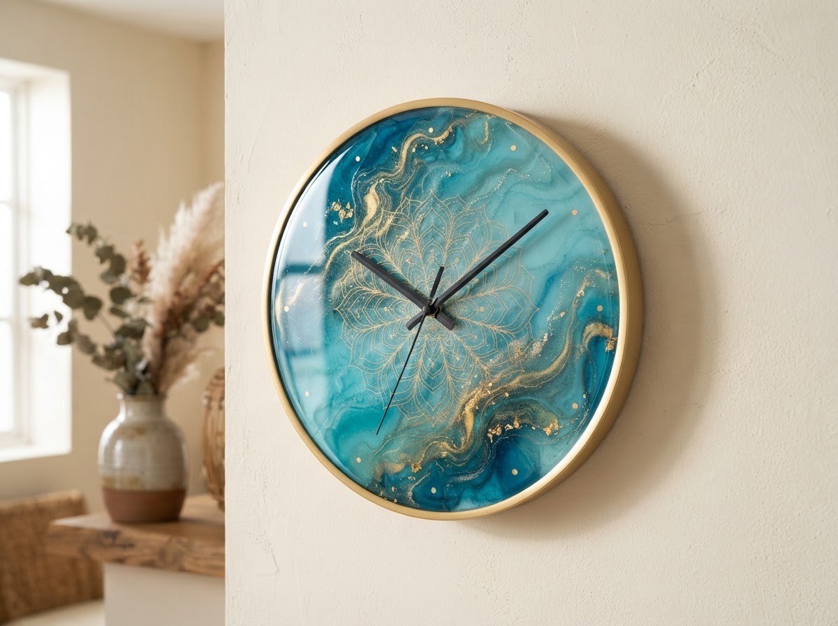 Resin Wall Clock — handmade by @hobbyideashub