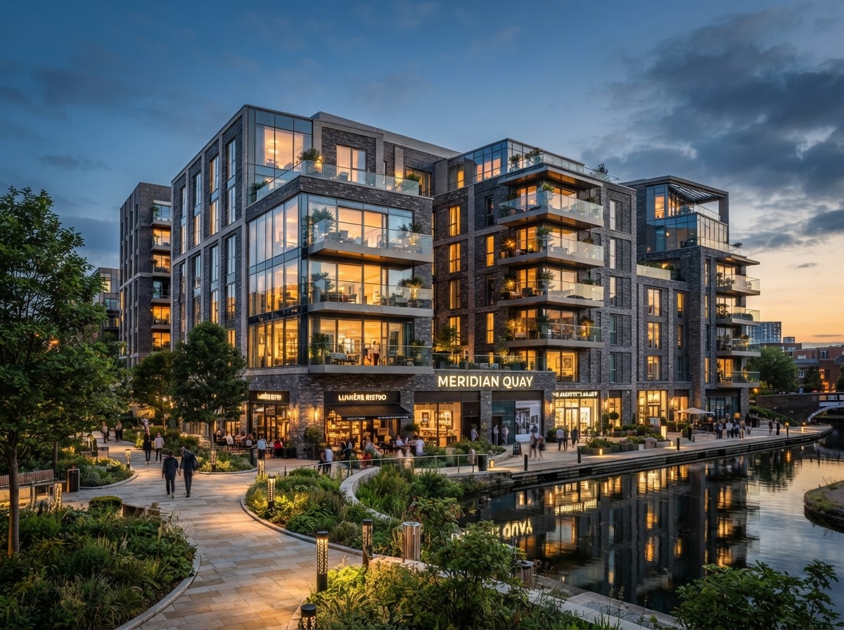 Modern UK real estate development and architectural interior