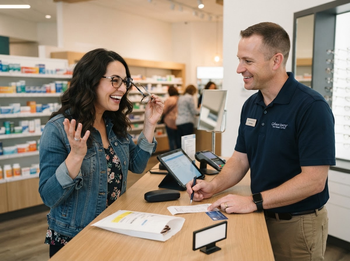 Employee saving on prescriptions and eyewear