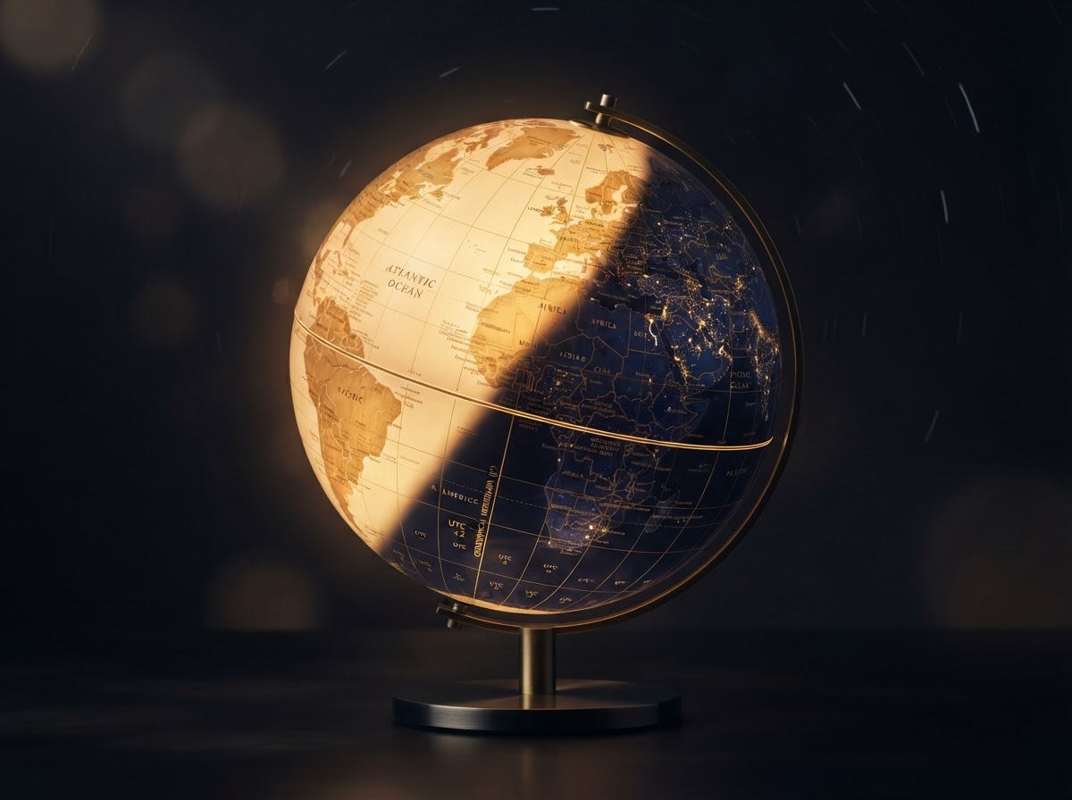 A glowing globe at twilight, representing the many countries and time zones that observe Daylight Saving Time around the world