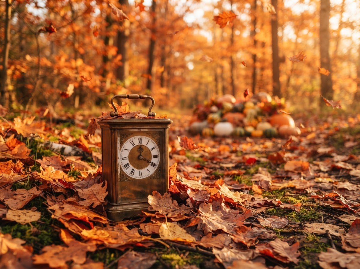 A clock winding back from 2:00 AM to 1:00 AM, the extra hour gained when clocks fall back to end Daylight Saving Time in November