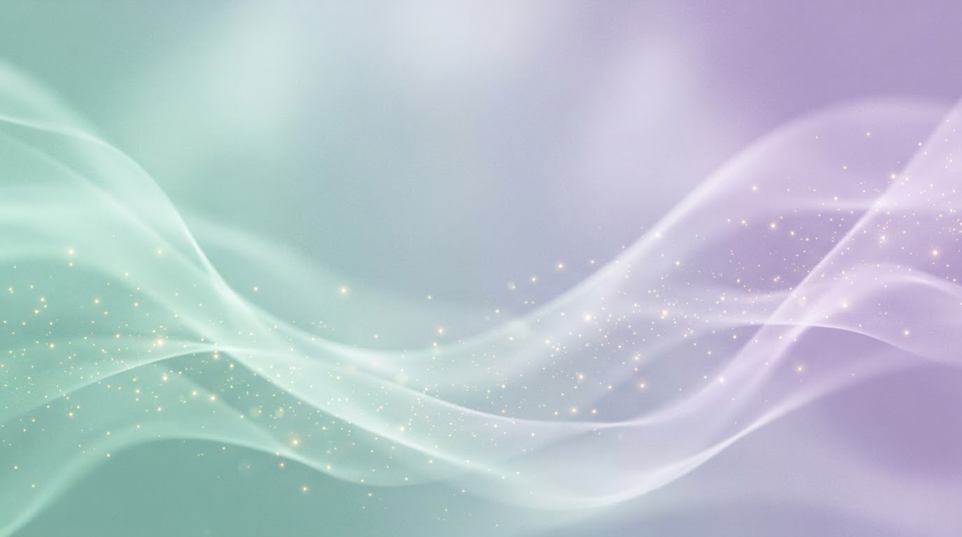Soft sea foam and pastel purple mist of light