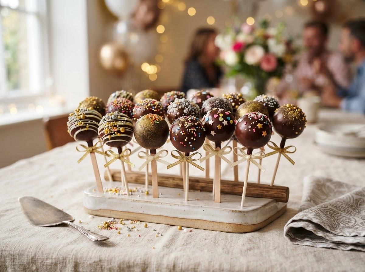 Cake pops dressed for a celebration.