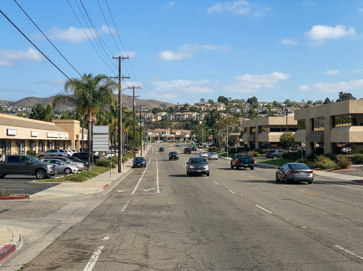 Residential neighborhood street in Kearny Mesa, San Diego, CA