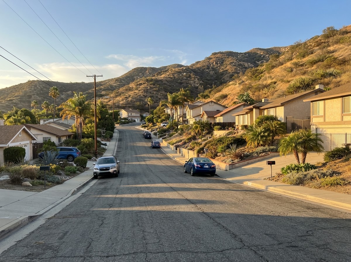 Residential neighborhood street in Spring Valley, CA