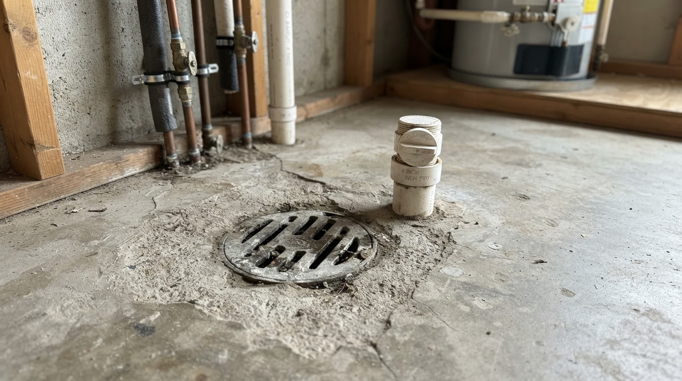 Water pressure regulator and supply connections in a San Diego utility area