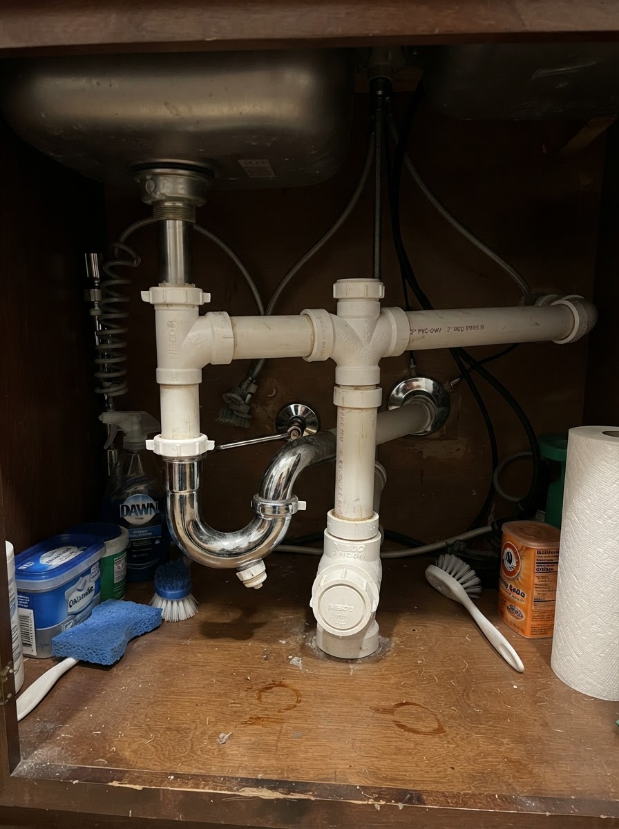 Plumbing environment 5: fixtures, pipes, and water heater components in a San Diego property