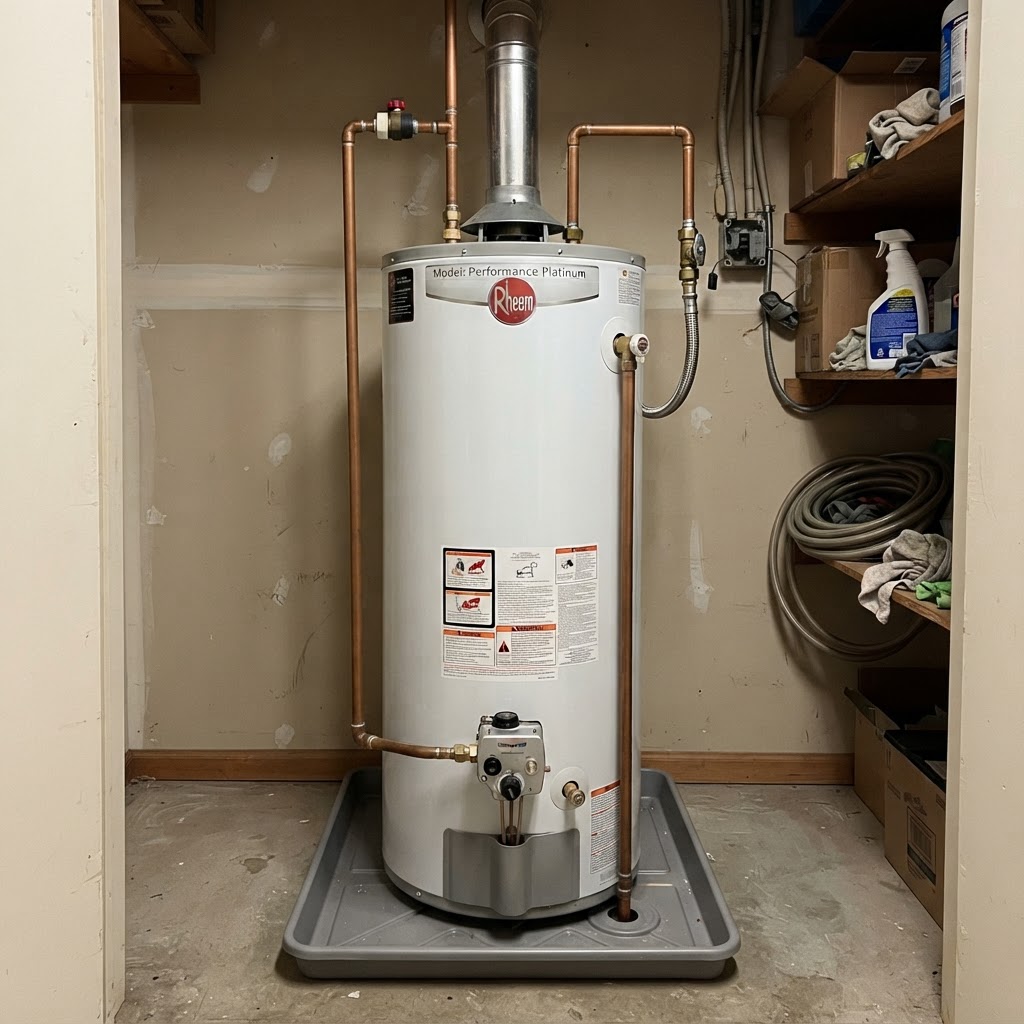 Plumbing environment 2: fixtures, pipes, and water heater components in a San Diego property