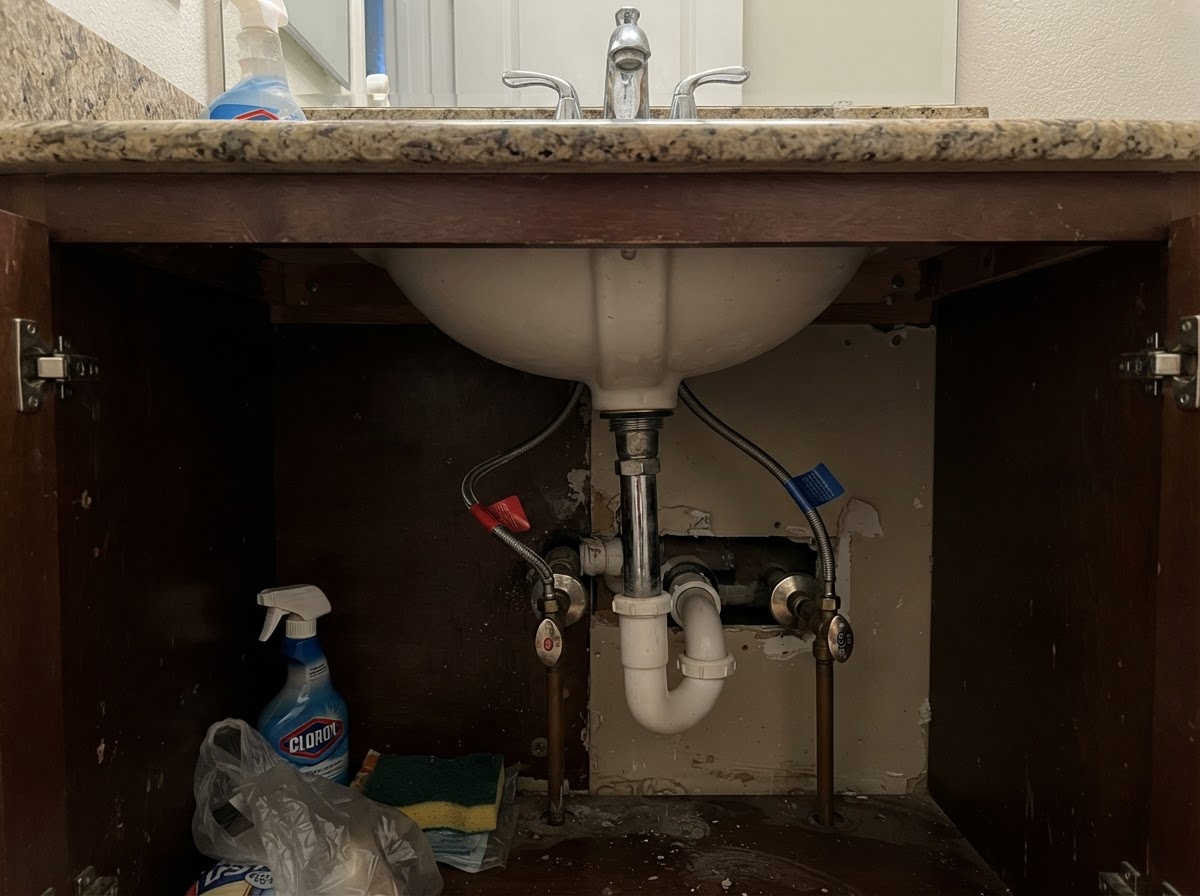 Chrome kitchen faucet above a stainless steel sink in a San Diego home