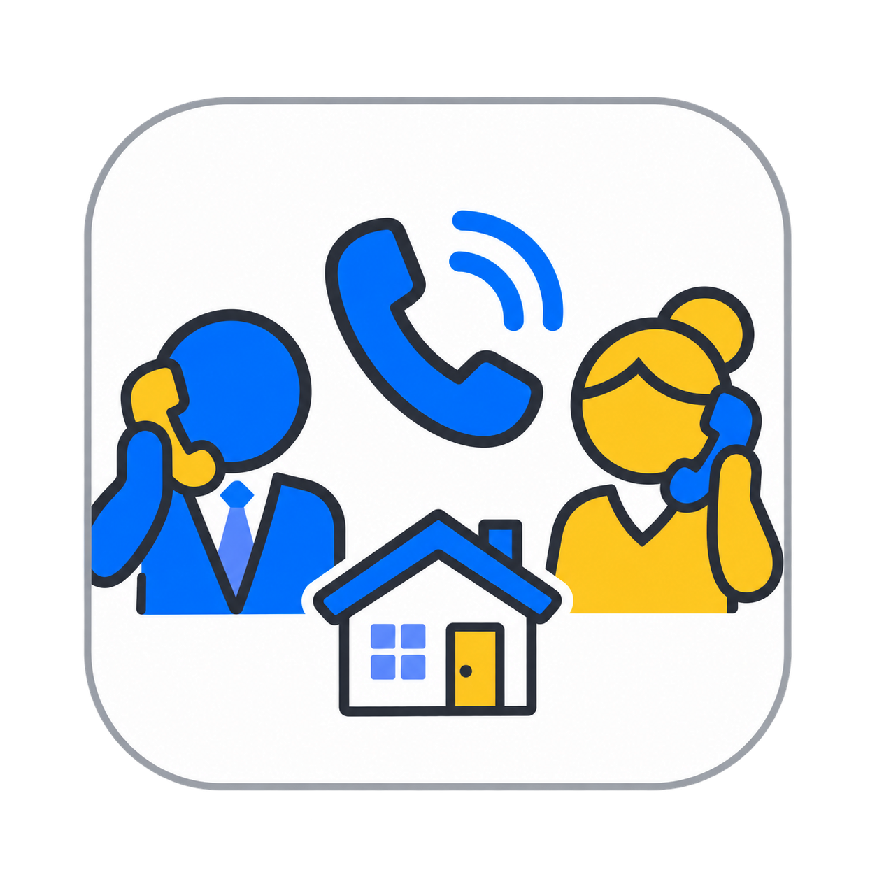 Agent and homeowner on a phone call discussing the property sale