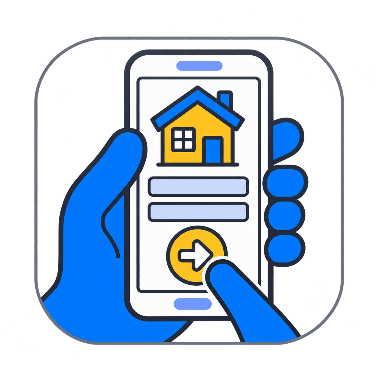 Homeowner submitting their property details on a smartphone