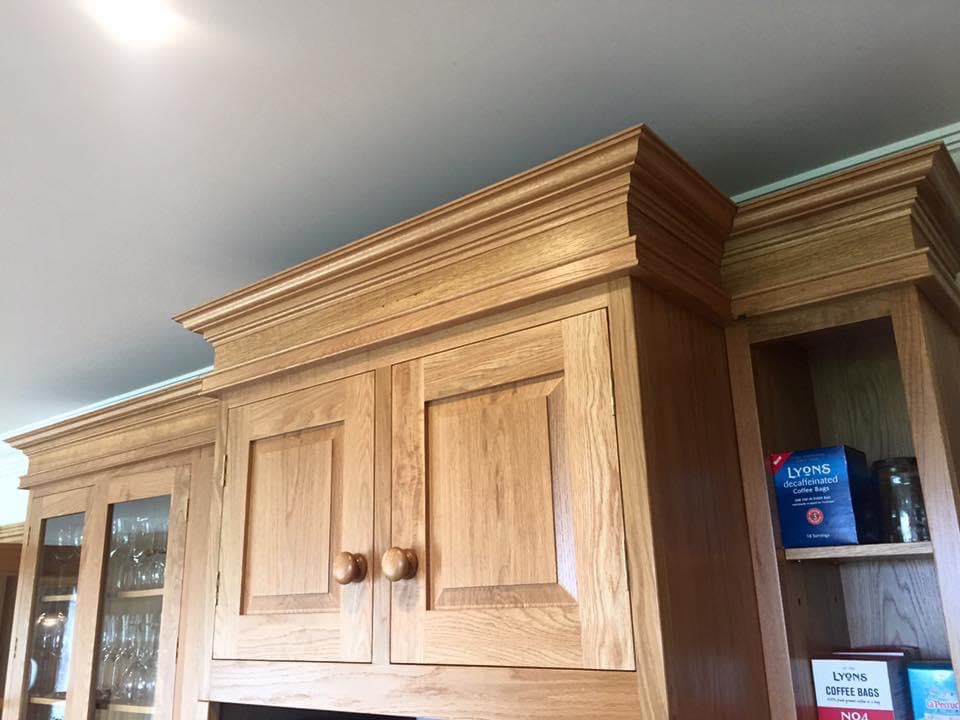 Classical solid oak cabinetry & architectural cornice — Amesbury