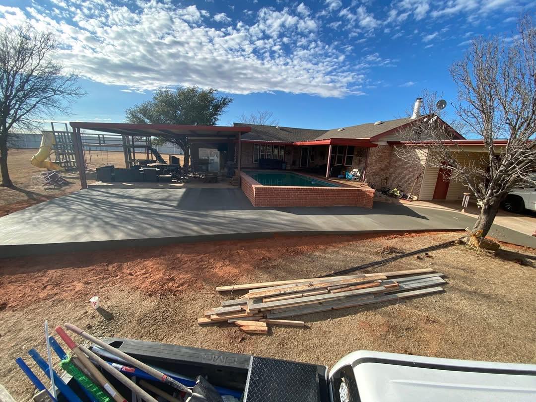 Concrete patio formwork and pour in Henrietta, TX