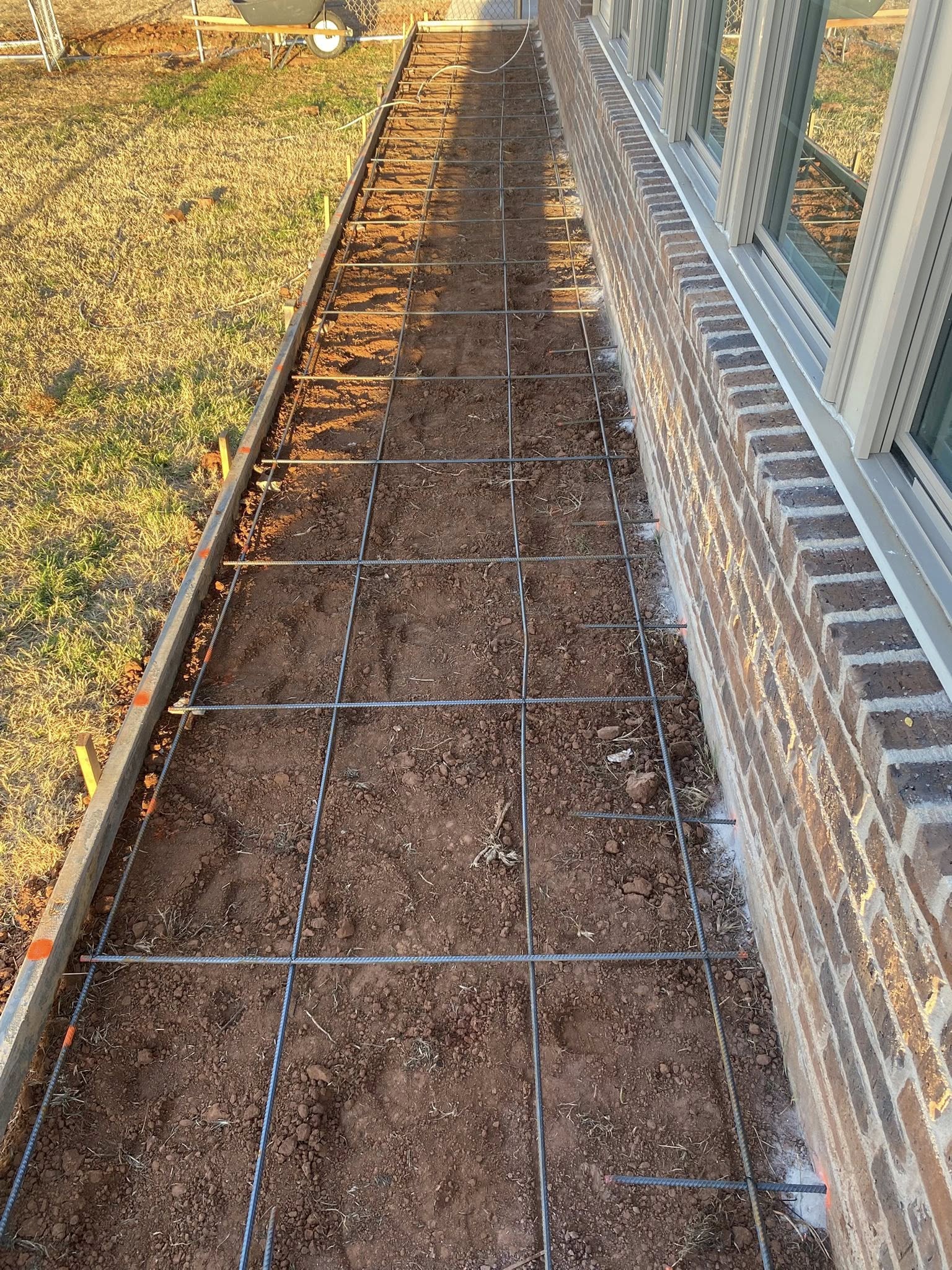 Reinforced concrete grade beam foundation slab in Young County, TX