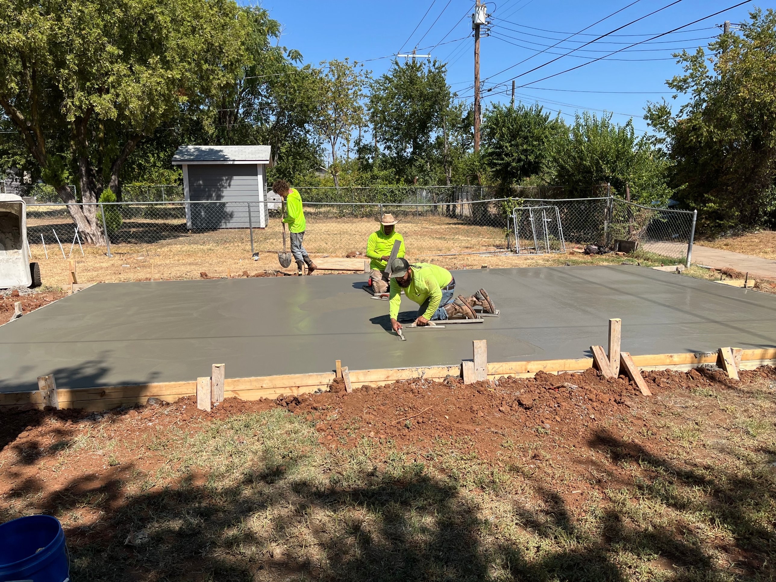 Rock of Ages Concrete crew finishing a new concrete slab in Wichita Falls, TX