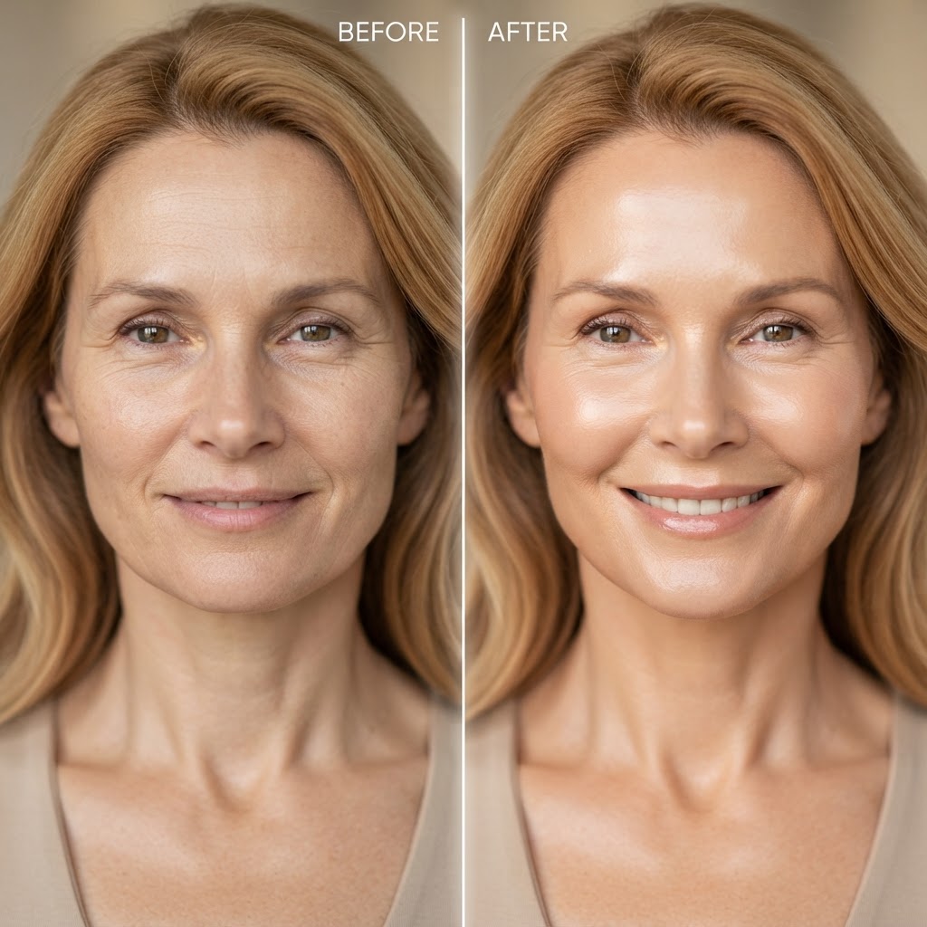 Non-surgical facelift before and after results