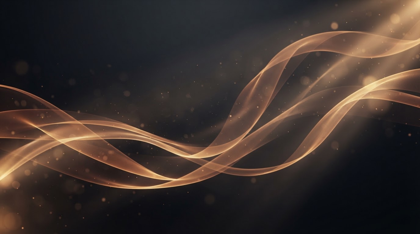 Abstract golden light flowing across a dark background