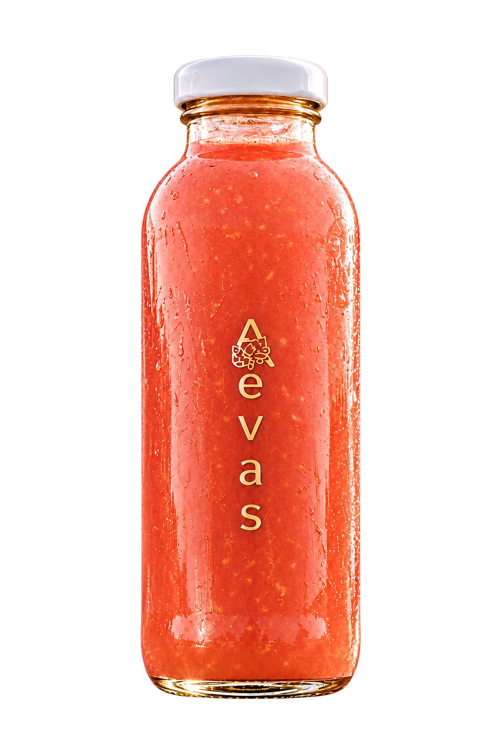 AEVAS 16 oz PINE-O-BERRY cold-pressed juice glass bottle