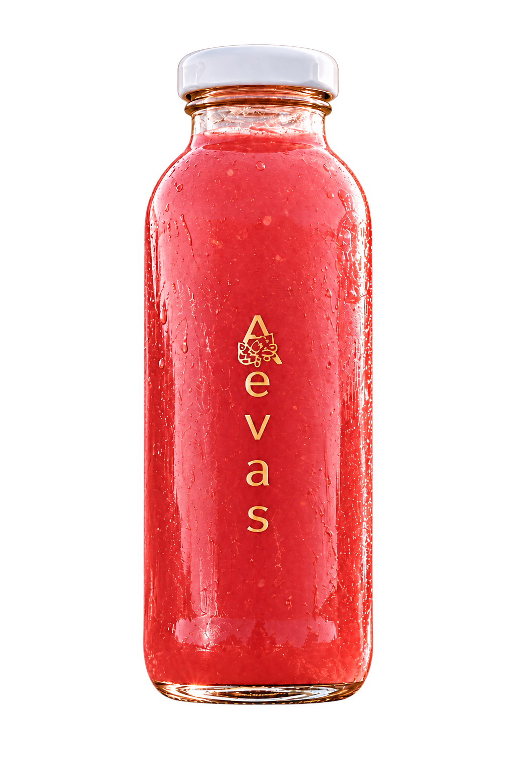 AEVAS 16 oz PINK IT IS cold-pressed juice glass bottle