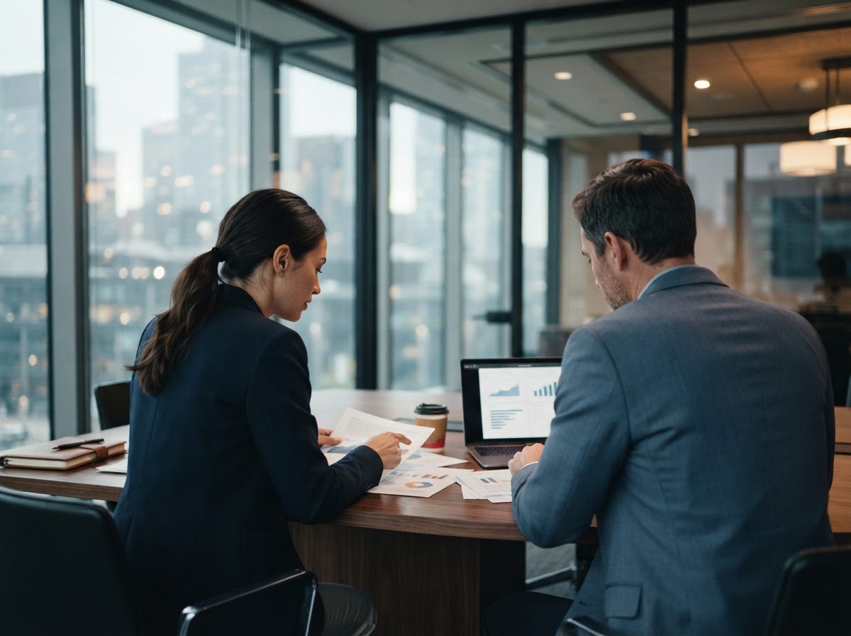 DIA KHJ consultants reviewing strategy in a boardroom