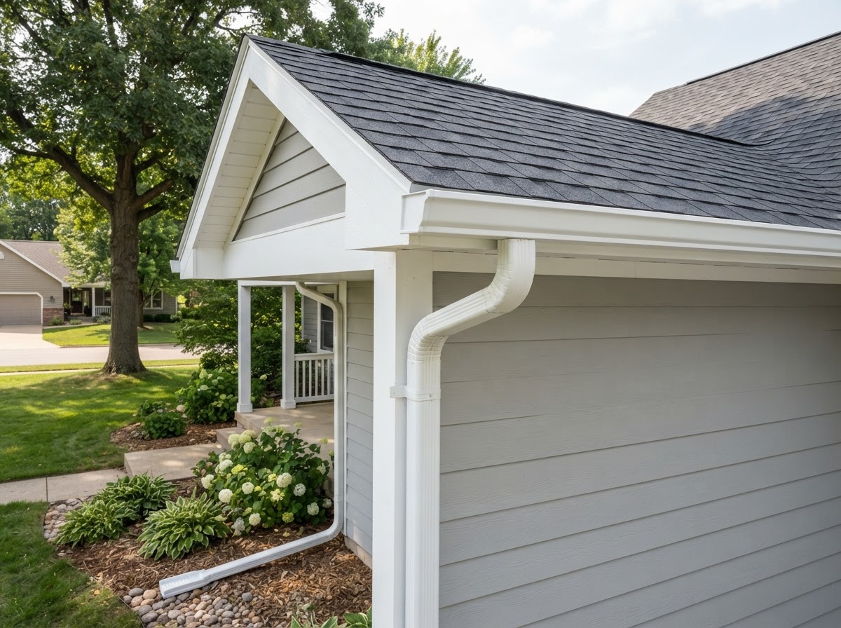 Seamless gutter installation by Falcon Home Solutions