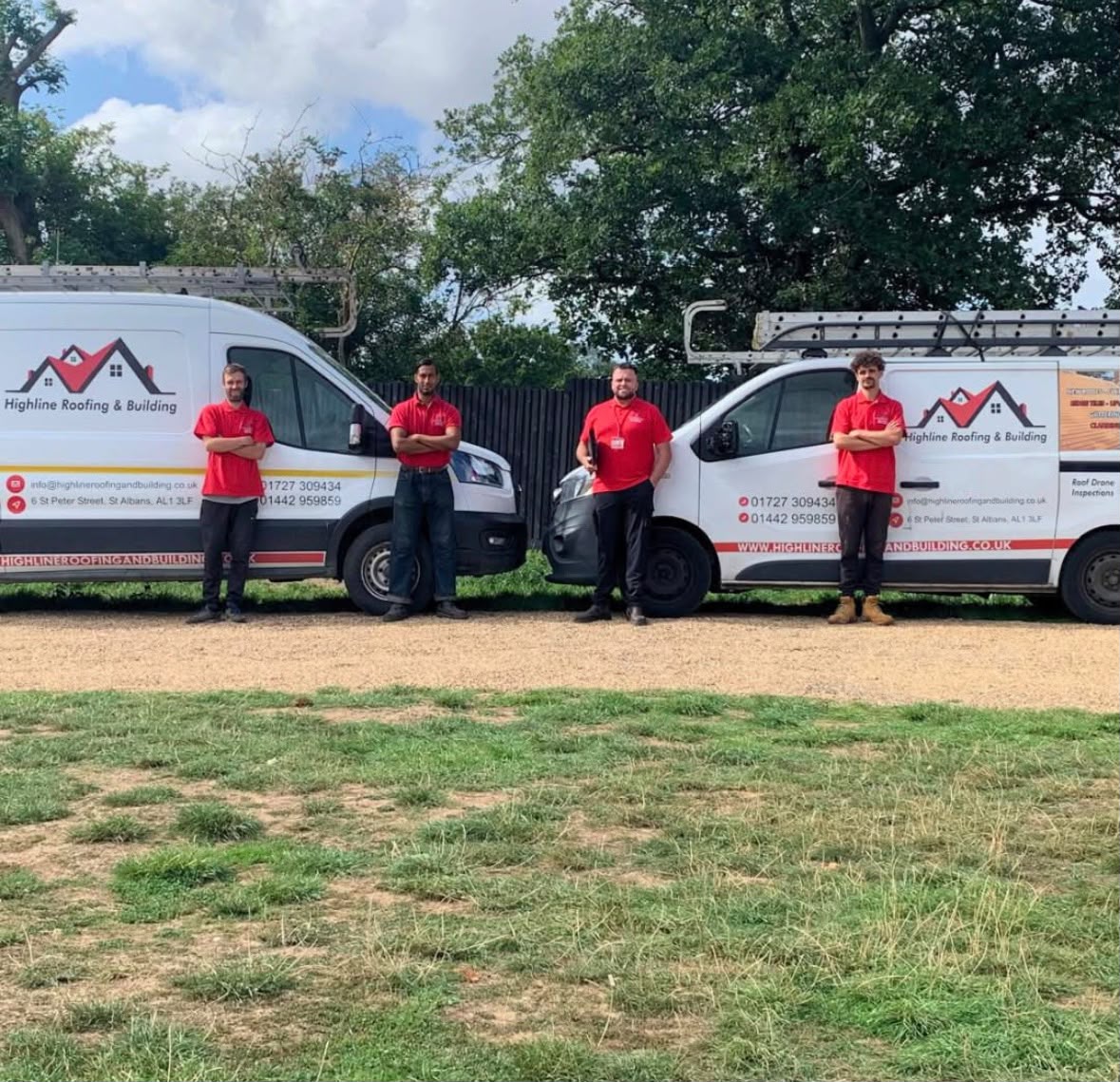 Highline Roofing & Building Ltd crew on site