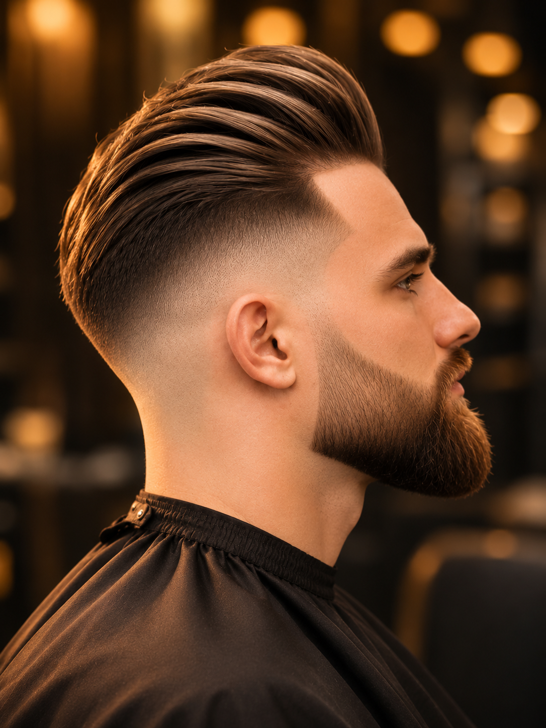 Fade and sculpted beard styling at Nu Look Barber