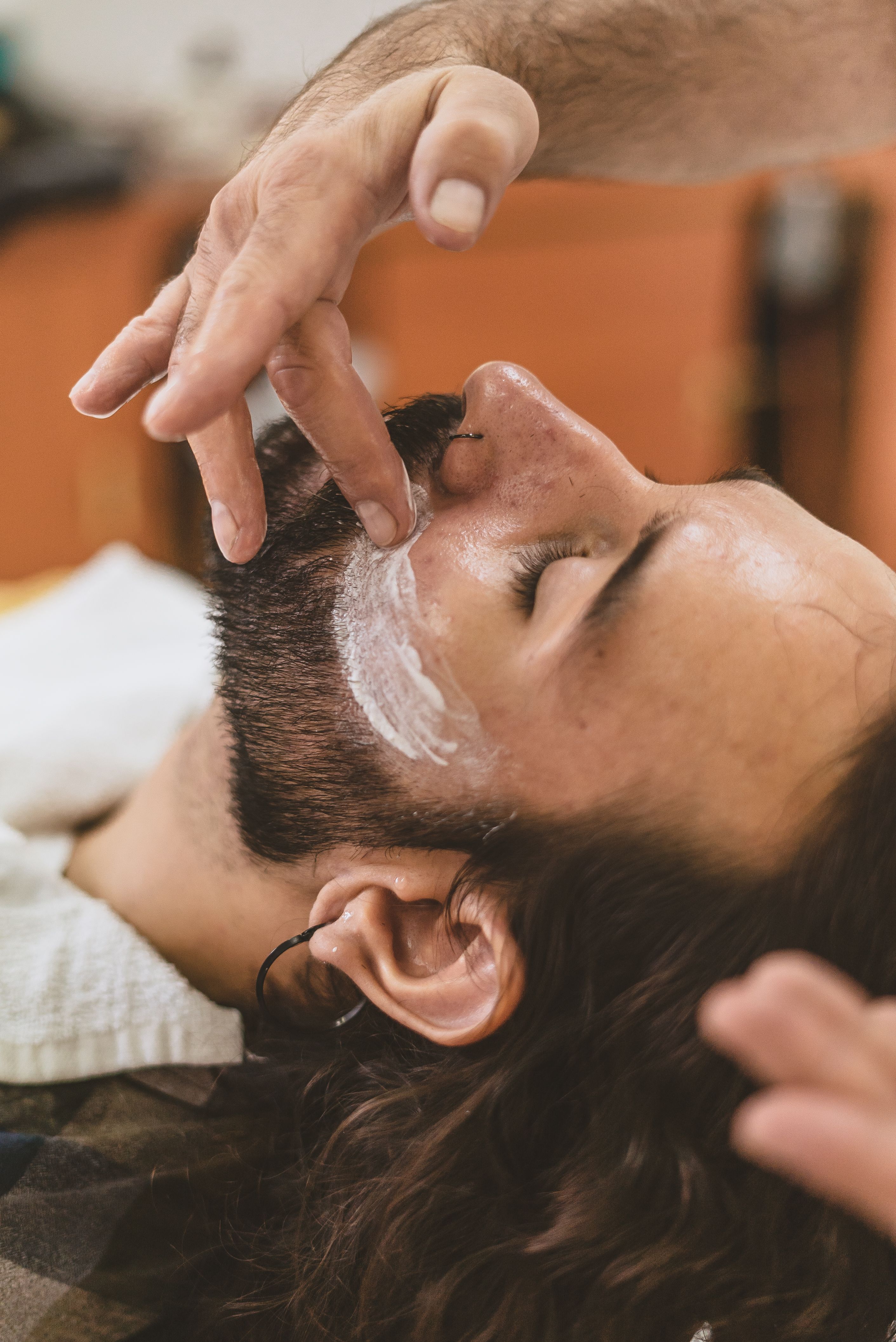 Soothing facial skincare and beard prep treatment