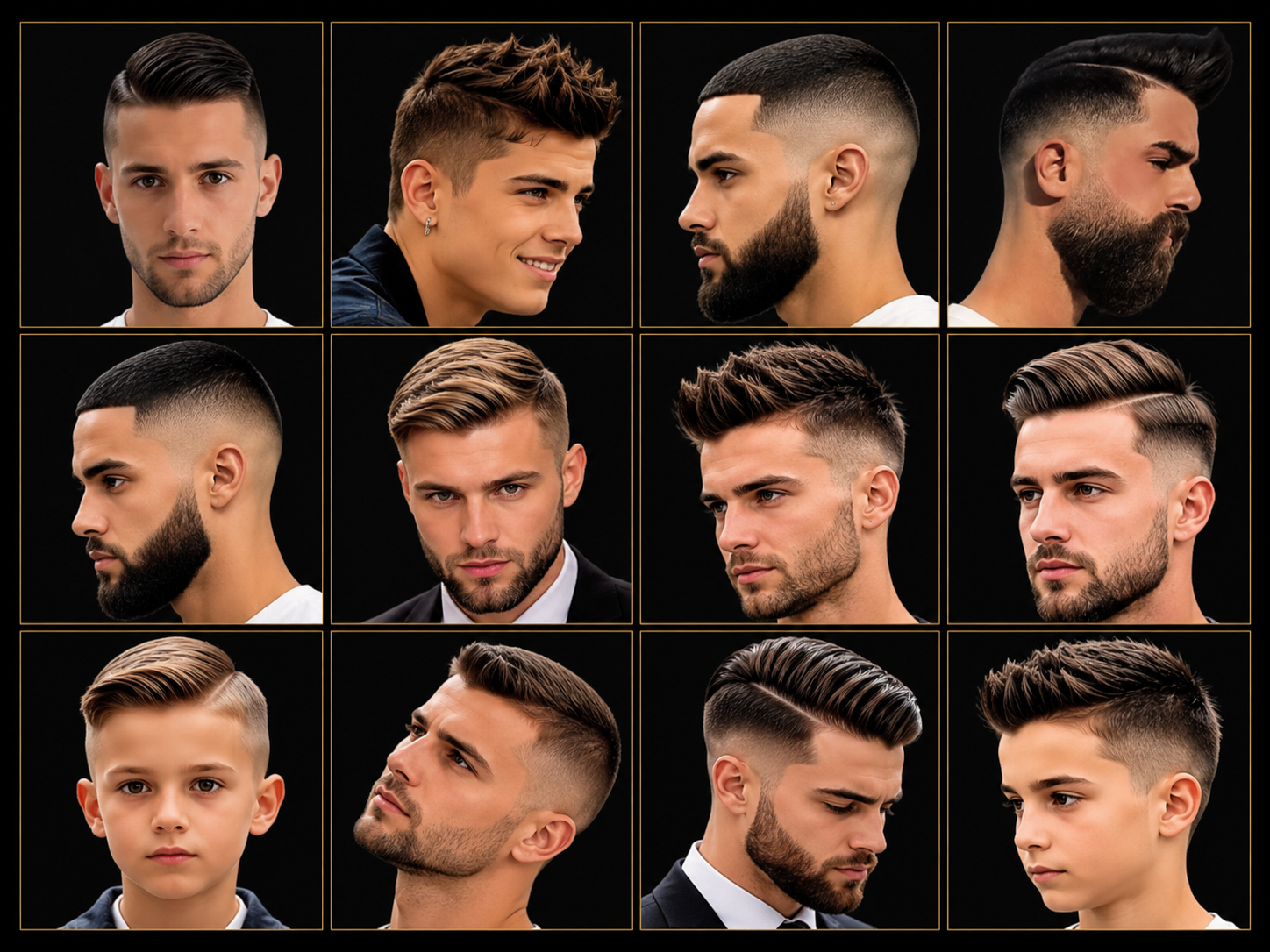 Men's haircut style reference guide — 12 classic, fade and modern haircut styles