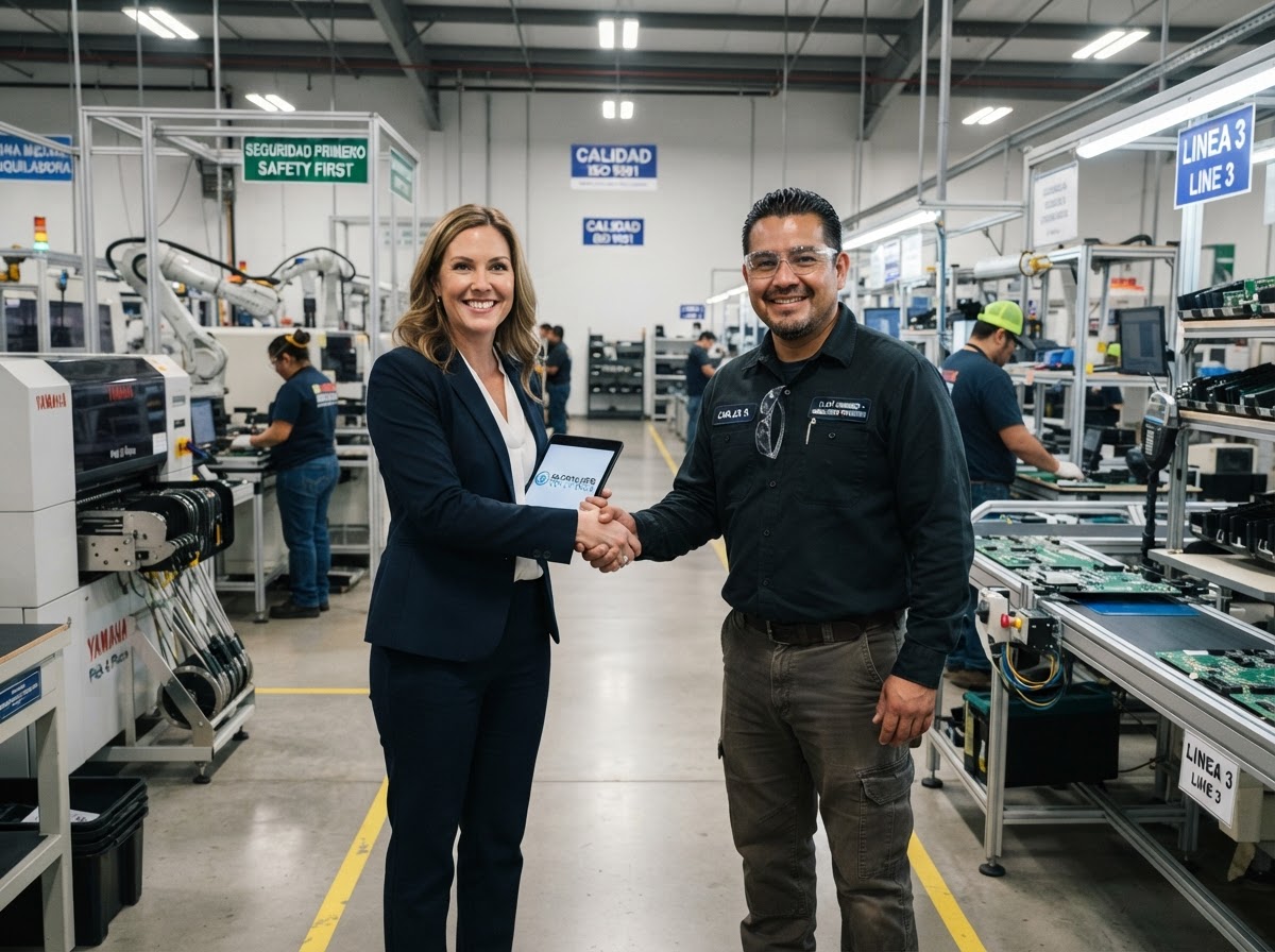 Acuerdo comercial en planta manufacturera maquiladora