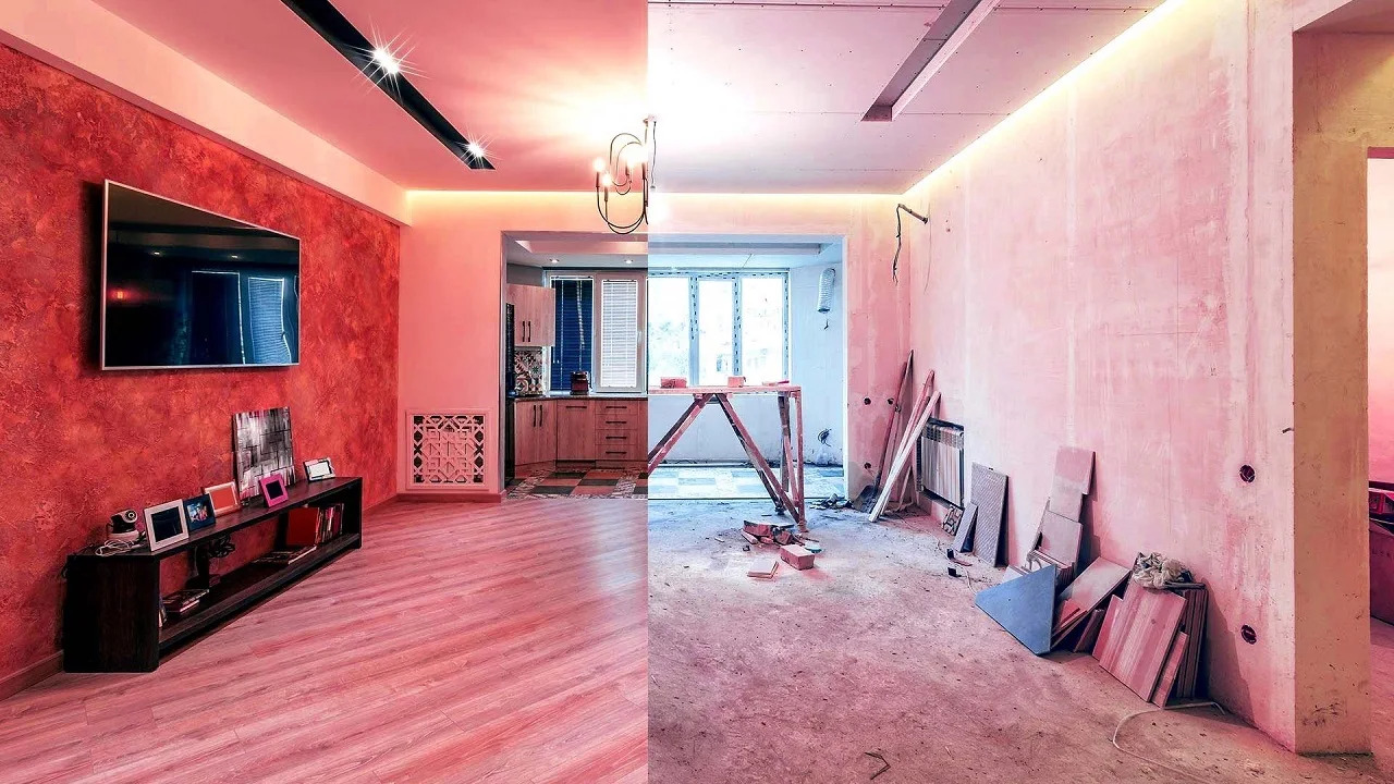 Home remodeling before and after transformation by Collins Maintenance & Repair Service