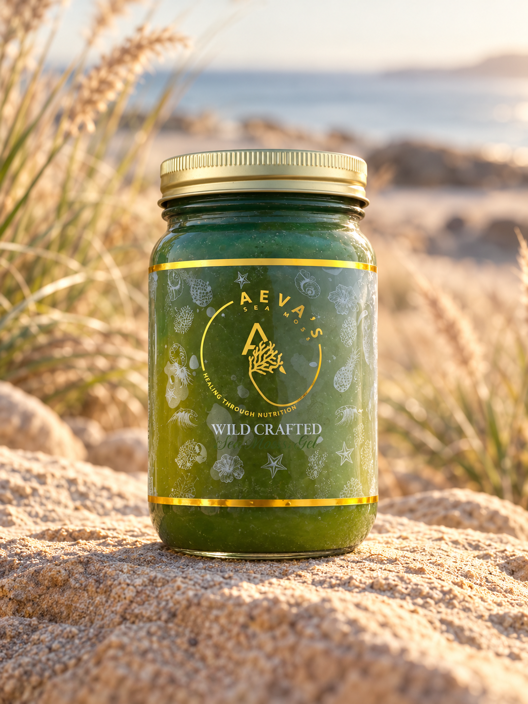 Apothecary Green 24 oz sea moss gel jar