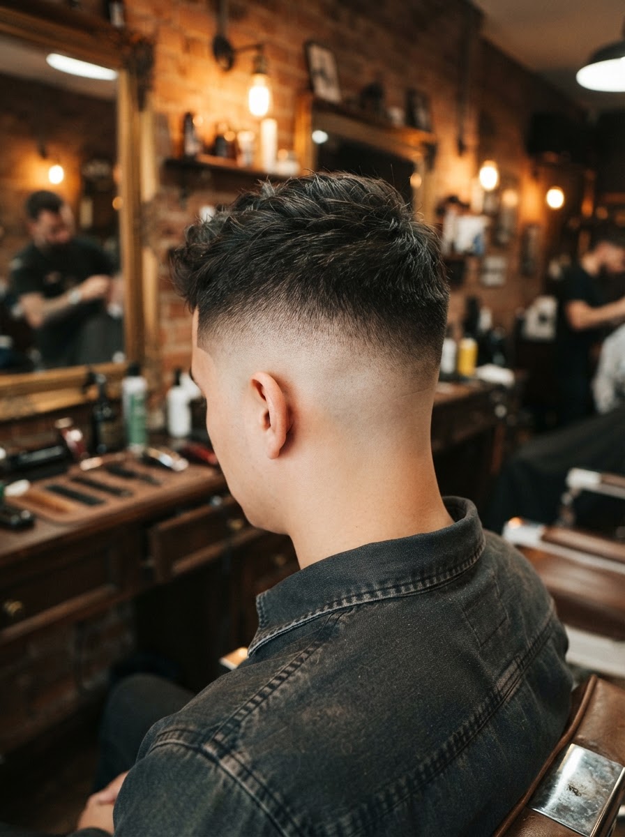 A precision skin fade haircut at Karolina's Unisex Beauty Salon